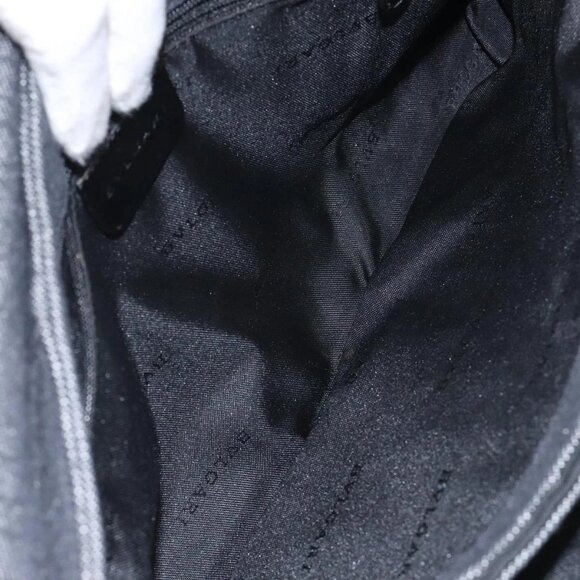 BVLGARI Logo Mania Shoulder Bag Canvas Black Silver - Picture 11 of 16